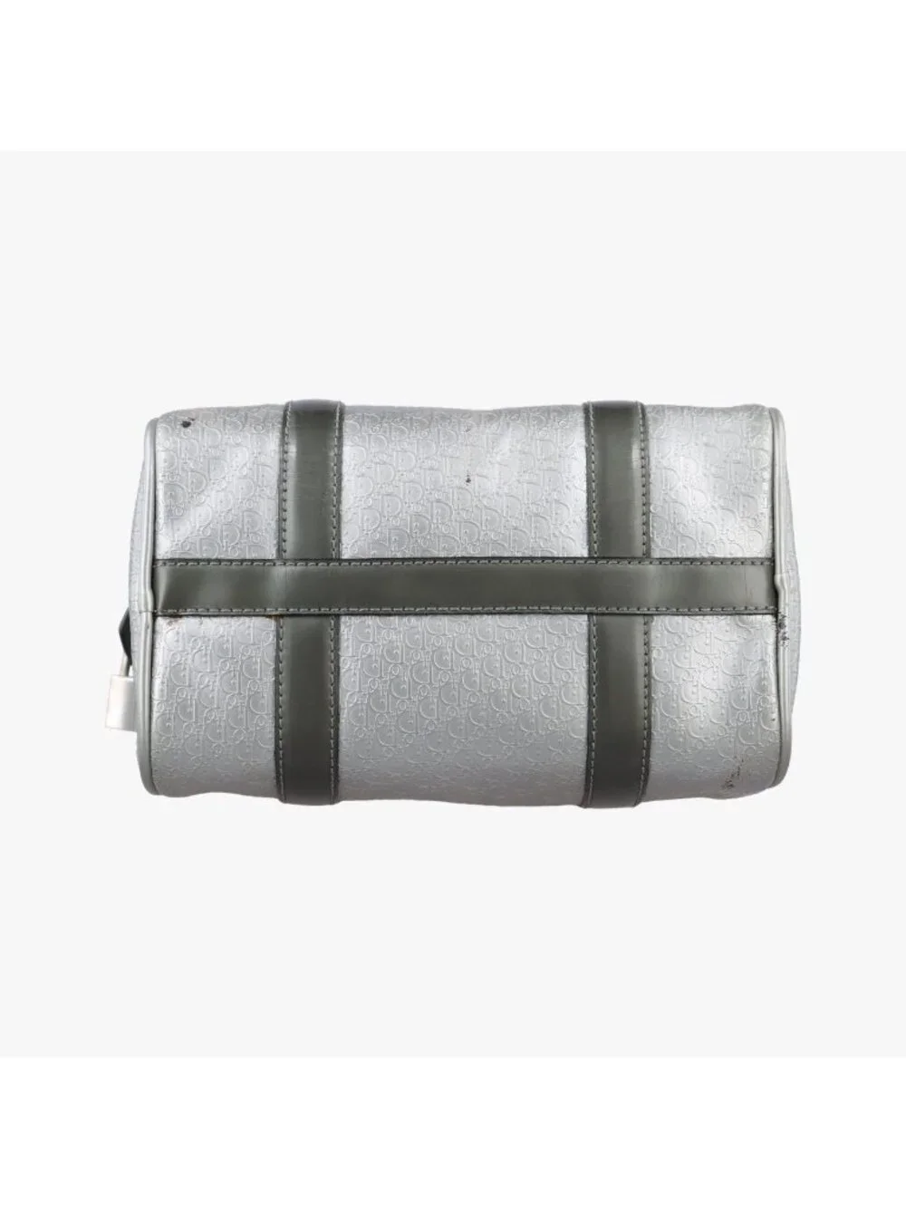 Dior Zucca Pattern Zucchino Glitter Logo Silver Gray Leather PZ Handbag